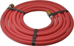 Alliance Hose & Rubber - 1/4" ID x 1/2" OD 10' Long Multipurpose Air Hose - MNPT x FNPT(Swivel) Ends, 200 Working psi, -40 to 190°F, 1/4" Fitting, Red - Makers Industrial Supply