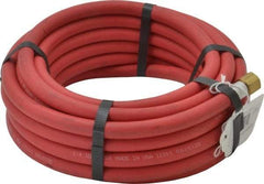 Alliance Hose & Rubber - 1/4" ID x 1/2" OD 25' Long Multipurpose Air Hose - MNPT x FNPT(Swivel) Ends, 200 Working psi, -40 to 190°F, 1/4" Fitting, Red - Makers Industrial Supply