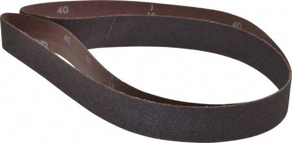 Norton - 1-1/2" Wide x 60" OAL, 40 Grit, Aluminum Oxide Abrasive Belt - Aluminum Oxide, Coarse, Coated, X Weighted Cloth Backing, Series R228 - Makers Industrial Supply