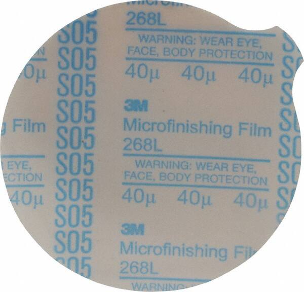 3M - 5" Diam, 40 Grit µ Aluminum Oxide Adhesive PSA Disc - Extra Fine Grade, Blue, Polyester Backing, Flexible, Use with Random Orbital Sanders - Makers Industrial Supply