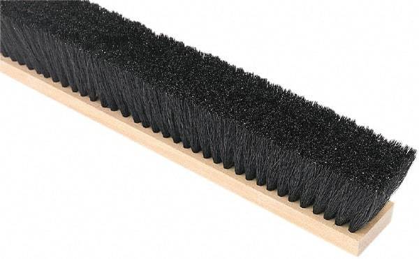 Harper Brush - 24" Medium Duty Tampico Push Broom - 3" Bristle Length, Wood Block, Threaded Handle Connection, Handle Sold Separately - Makers Industrial Supply