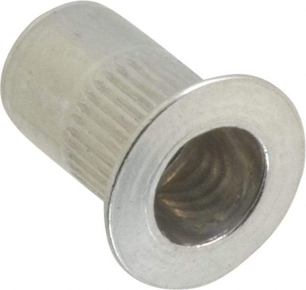 RivetKing - #8-32, 0.02 to 0.08" Grip, 17/64" Drill, Aluminum Standard Rivet Nut - Uncoated, Countersunk Head - Makers Industrial Supply