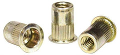 RivetKing - #8-32, 0.02 to 0.08" Grip, Steel Standard Rivet Nut - Zinc Yellow Dichromate Finish, Countersunk Head - Makers Industrial Supply