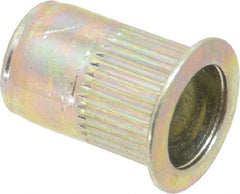 RivetKing - 0.02 to 0.13" Grip, Steel Standard Rivet Nut - Zinc Yellow Dichromate Finish, Full Head Head - Makers Industrial Supply