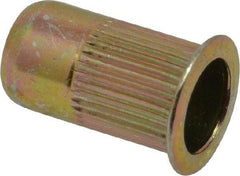 RivetKing - 0.13 to 0.225" Grip, Steel Standard Rivet Nut - Zinc Yellow Dichromate Finish, Flange Head - Makers Industrial Supply