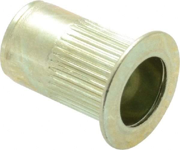 RivetKing - #10-24, 0.02 to 0.13" Grip, Steel Standard Rivet Nut - Zinc Yellow Dichromate Finish, Countersunk Head - Makers Industrial Supply