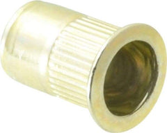 RivetKing - 1/4-20, 0.027 to 0.165" Grip, Steel Standard Rivet Nut - Zinc Yellow Dichromate Finish, Countersunk Head - Makers Industrial Supply