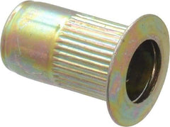 RivetKing - #8-32, 0.08 to 0.13" Grip, Steel Standard Rivet Nut - Zinc Yellow Dichromate Finish, Countersunk Head - Makers Industrial Supply