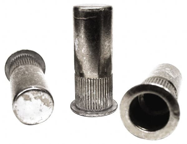 RivetKing - #10-24, 0.13 to 0.225" Grip, 19/64" Drill, Steel Closed End Knurled Rivet Nut - Zinc Yellow Dichromate Finish, Countersunk Head - Makers Industrial Supply