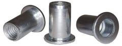 RivetKing - #10-32, 0.13 to 0.18" Grip, 1/4" Drill, Aluminum Standard Rivet Nut - Uncoated, Round Head - Makers Industrial Supply