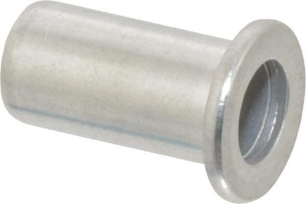 RivetKing - 1/4-20, 0.02 to 0.08" Grip, Aluminum Standard Rivet Nut - Uncoated, Drill Size Letter Q, Round Head - Makers Industrial Supply