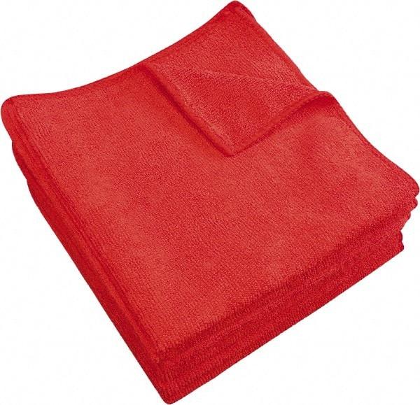 PRO-SOURCE - Dry Microfiber Wipes - Packet, 16" x 16" Sheet Size, Red - Makers Industrial Supply