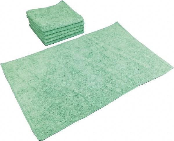 PRO-SOURCE - Reusable Microfiber Wipes - Packet, 16" x 27" Sheet Size, Green - Makers Industrial Supply