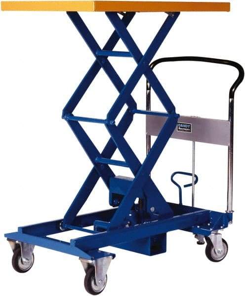 Southworth - 770 Lb Capacity Portable Foot-Operated Scissor Lift Table - 13.6" to 49-4/5" Lift Height, 35.81" Platform Length x 23.59" Platform Width - Makers Industrial Supply