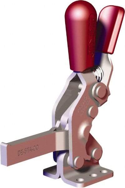 De-Sta-Co - 607 Lb Holding Capacity, Vertical Handle, Manual Hold Down Toggle Clamp - 66° Handle Movement, 75° Bar Opening, Solid Bar, Flanged Base, Carbon Steel - Makers Industrial Supply