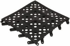 Wearwell - 1' Long x 1' Wide x 5/8" Thick, Anti-Fatigue Modular Matting Tiles - Male & Female, 4 Interlocking Sides, Black, For Dry & Wet Areas, Series 540 - Makers Industrial Supply