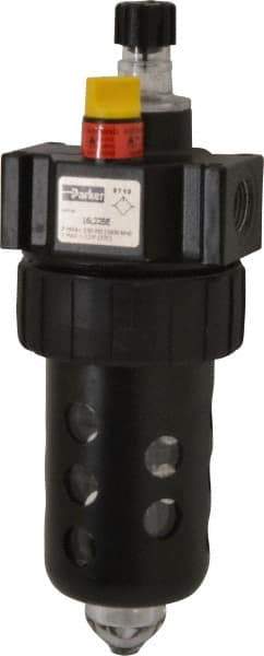 Parker - 3/8" NPT, 150 Max psi Intermediate Micro Mist Lubricator - Polycarbonate Bowl with Sight Glass, Zinc Body, 60 CFM, 125°F Max Temp, 2.81" Wide x 7.82" High - Makers Industrial Supply