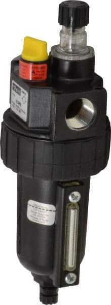 Parker - 1/2" NPT, 250 Max psi Intermediate Micro Mist Lubricator - Metal Bowl with Sight Glass, Zinc Body, 90 CFM, 175°F Max Temp, 2.81" Wide x 7.82" High - Makers Industrial Supply