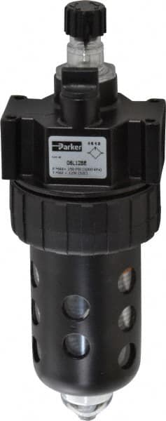 Parker - 1/4" NPT, 150 Max psi Intermediate Mist Lubricator - Polycarbonate Bowl with Sight Glass, Zinc Body, 40 CFM, 125°F Max Temp, 2.81" Wide x 7.82" High - Makers Industrial Supply