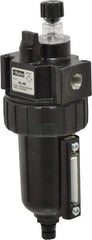 Parker - 1/4" NPT, 250 Max psi Intermediate Mist Lubricator - Metal Bowl with Sight Glass, Zinc Body, 40 CFM, 175°F Max Temp, 2.81" Wide x 7.82" High - Makers Industrial Supply