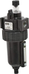 Parker - 3/8" NPT, 250 Max psi Intermediate Mist Lubricator - Metal Bowl with Sight Glass, Zinc Body, 60 CFM, 175°F Max Temp, 2.81" Wide x 7.82" High - Makers Industrial Supply