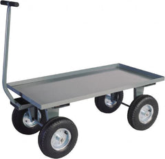 Jamco - 2,500 Lb Capacity Steel Wagon Truck - Steel Deck, 60" OAW, 21" Platform Height - Makers Industrial Supply