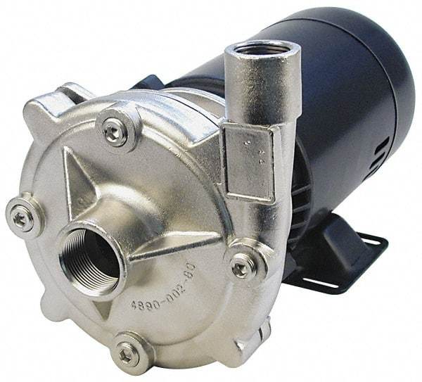 Pentair - ODP Motor, 208-230/460 Volt, 3 Phase, 1/2 HP, Stainless Steel Straight Pump - 1-1/4 Inch Inlet, 1 Inch Outlet, 82 Max Head psi, Stainless Steel Impeller, Viton Seal, 82 Ft. Shut Off - Makers Industrial Supply