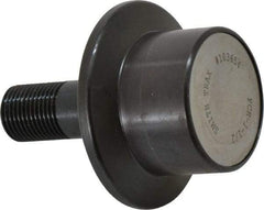 Accurate Bushing - 1-1/2" Roller Diam x 1-3/16" Width, 5/8" Stud Diam x 1-1/2" Length, Flanged Load Roller - Steel, 3/4" Thread Length, 5/8-18 Thread, 2,520 Lb Dynamic Cap, 1,370 Lb Static Cap - Makers Industrial Supply