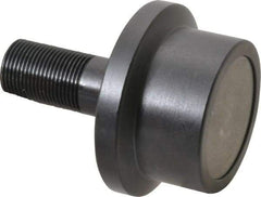 Accurate Bushing - 2-1/2" Roller Diam x 1-11/16" Width, 1" Stud Diam x 2-1/4" Length, Flanged Load Roller - Steel, 1-1/2" Thread Length, 1-14 Thread, 5,120 Lb Dynamic Cap, 3,120 Lb Static Cap - Makers Industrial Supply