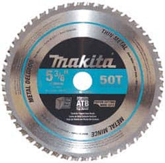 Makita - 5-3/8" Diam, 5/8" Arbor Hole Diam, 50 Tooth Wet & Dry Cut Saw Blade - Carbide-Tipped, General Purpose Action, Standard Round Arbor - Makers Industrial Supply