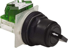 Schneider Electric - 1.18 Inch Mount Hole, 2 Position, Knob and Pushbutton Operated, Selector Switch - Black, Maintained (MA), Anticorrosive, Weatherproof, Dust and Oil Resistant - Makers Industrial Supply