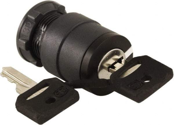 Schneider Electric - 22mm Mount Hole, 2 Position, Key Operated, Selector Switch Only - Black, Maintained (MA), Nonilluminated, Shock, Vibration and Water Resistant - Makers Industrial Supply