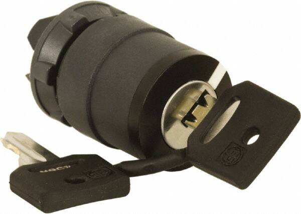 Schneider Electric - 22mm Mount Hole, 2 Position, Key Operated, Selector Switch Only - Black, Maintained (MA), Nonilluminated, Shock, Vibration and Water Resistant - Makers Industrial Supply