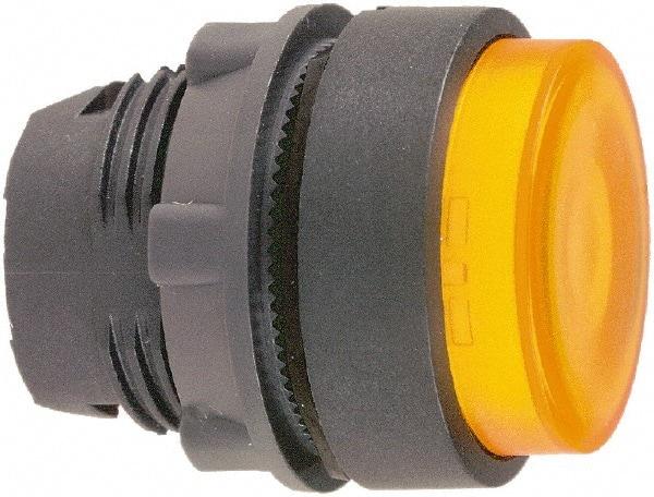 Schneider Electric - 22mm Mount Hole, Extended Straight, Pushbutton Switch Only - Round, Orange Pushbutton, Illuminated, Maintained (MA) - Makers Industrial Supply