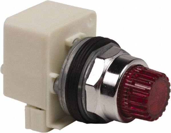 Schneider Electric - 1.18 Inch Mount Hole, Extended Straight, Pushbutton Switch Only - Round, Red Pushbutton, Illuminated, Momentary (MO), Weatherproof, Dust and Oil Resistant - Makers Industrial Supply