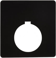 Schneider Electric - Square, Plastic Legend Plate - Blank - Black Background, White Letters, 1.2 Inch Hole Diameter, 2-1/2 Inch Square - Makers Industrial Supply