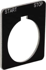 Schneider Electric - Square, Plastic Legend Plate - Start-Stop - Black Background, White Letters, 1.22 Inch Hole Diameter, 1-3/4 Inch Square - Makers Industrial Supply