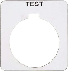 Schneider Electric - Square, Plastic Legend Plate - Test - White Background, Black Letters, 1.22 Inch Hole Diameter, 1-3/4 Inch Square - Makers Industrial Supply