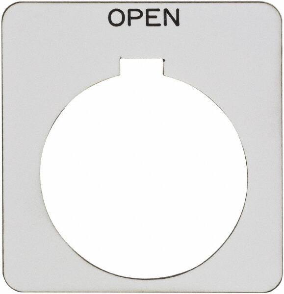 Schneider Electric - Square, Plastic Legend Plate - Open - White Background, Black Letters, 1.22 Inch Hole Diameter, 1-3/4 Inch Square - Makers Industrial Supply