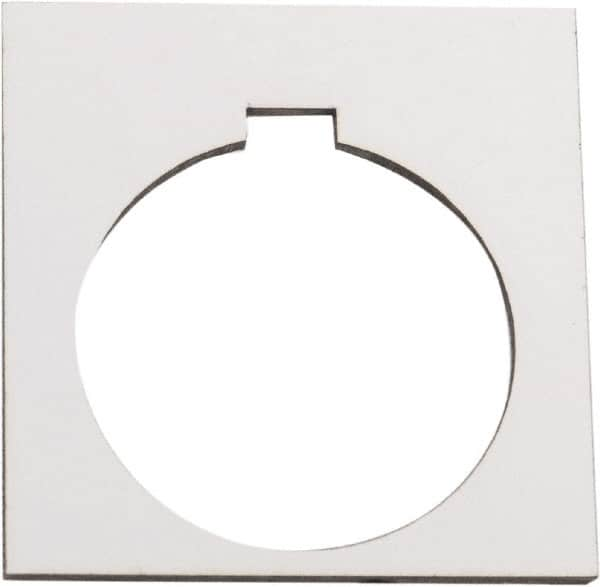 Schneider Electric - Square, Plastic Legend Plate - Blank - White Background, Black Letters, 1.2 Inch Hole Diameter, 1-3/4 Inch Square - Makers Industrial Supply