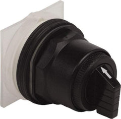 Schneider Electric - 1.18 Inch Mount Hole, 3 Position, Knob and Pushbutton Operated, Selector Switch Only - Black, Momentary (MO), without Contact Blocks, Anticorrosive, Weatherproof, Dust and Oil Resistant - Makers Industrial Supply