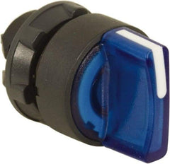 Schneider Electric - 22mm Mount Hole, 3 Position, Handle Operated, Selector Switch Only - Blue, Maintained (MA), Illuminated, Shock, Vibration and Water Resistant - Makers Industrial Supply