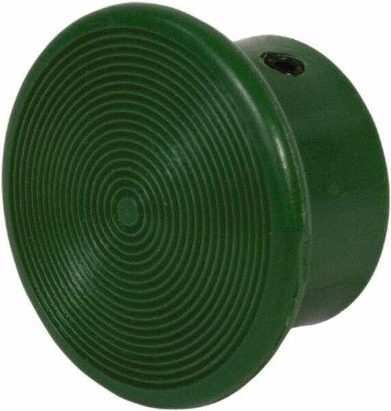 Schneider Electric - Extended Mushroom Head Pushbutton Switch 1-3/8" Screw-On Knob - Green, Round Button, Nonilluminated - Makers Industrial Supply