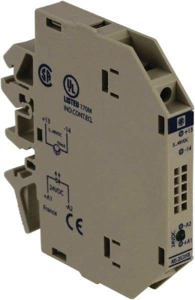 Schneider Electric - 12 Milliamp, NC Configuration, Interface Relay Module - DIN Rail Mount, 23 to 131°F, 24 VDC - Makers Industrial Supply