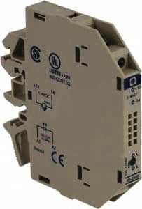 Schneider Electric - 17 Milliamp, NC Configuration, Interface Relay Module - DIN Rail Mount, 23 to 131°F, 120 to 127 Volt - Makers Industrial Supply