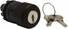 Schneider Electric - 22mm Mount Hole, Extended Mushroom Head, Pushbutton Switch Only - Round, Black Pushbutton, Nonilluminated, Maintained (MA) - Makers Industrial Supply