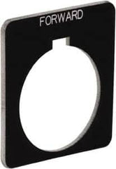 Schneider Electric - Square, Plastic Legend Plate - Forward - Black Background, White Letters, 1.22 Inch Hole Diameter, 1-3/4 Inch Square - Makers Industrial Supply