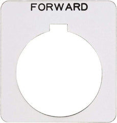 Schneider Electric - Square, Plastic Legend Plate - Forward - White Background, Black Letters, 1.22 Inch Hole Diameter, 1-3/4 Inch Square - Makers Industrial Supply