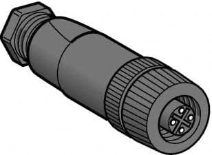 Telemecanique Sensors - 3 Amp, M12 4 Pin Female Straight Field Attachable Connector Sensor and Receptacle - 125 VAC, 150 VDC, IP67 Ingress Rating - Makers Industrial Supply