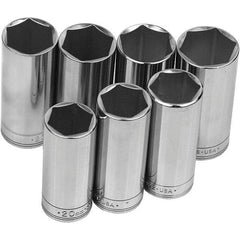 SK - 3/8" Drive Deep Socket Set - 7 to 19mm, Metric Measurement Standard - Makers Industrial Supply